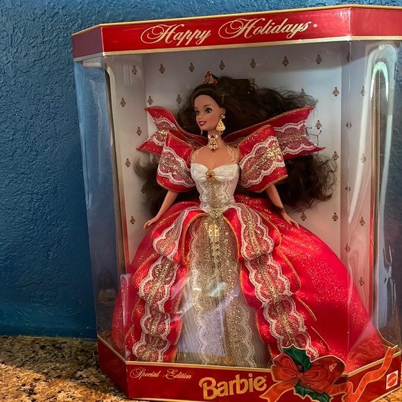 Barbie Other - 1997 Special Edition 10th Anniversary Happy Holidays Barbie NIB never  opened.